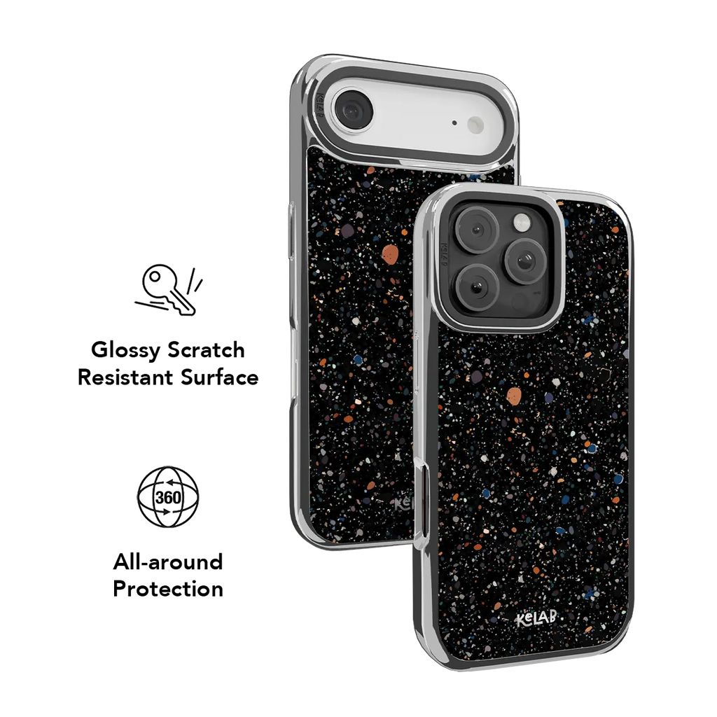 Obsidian Mist | Black Paint Splatter iPhone Case