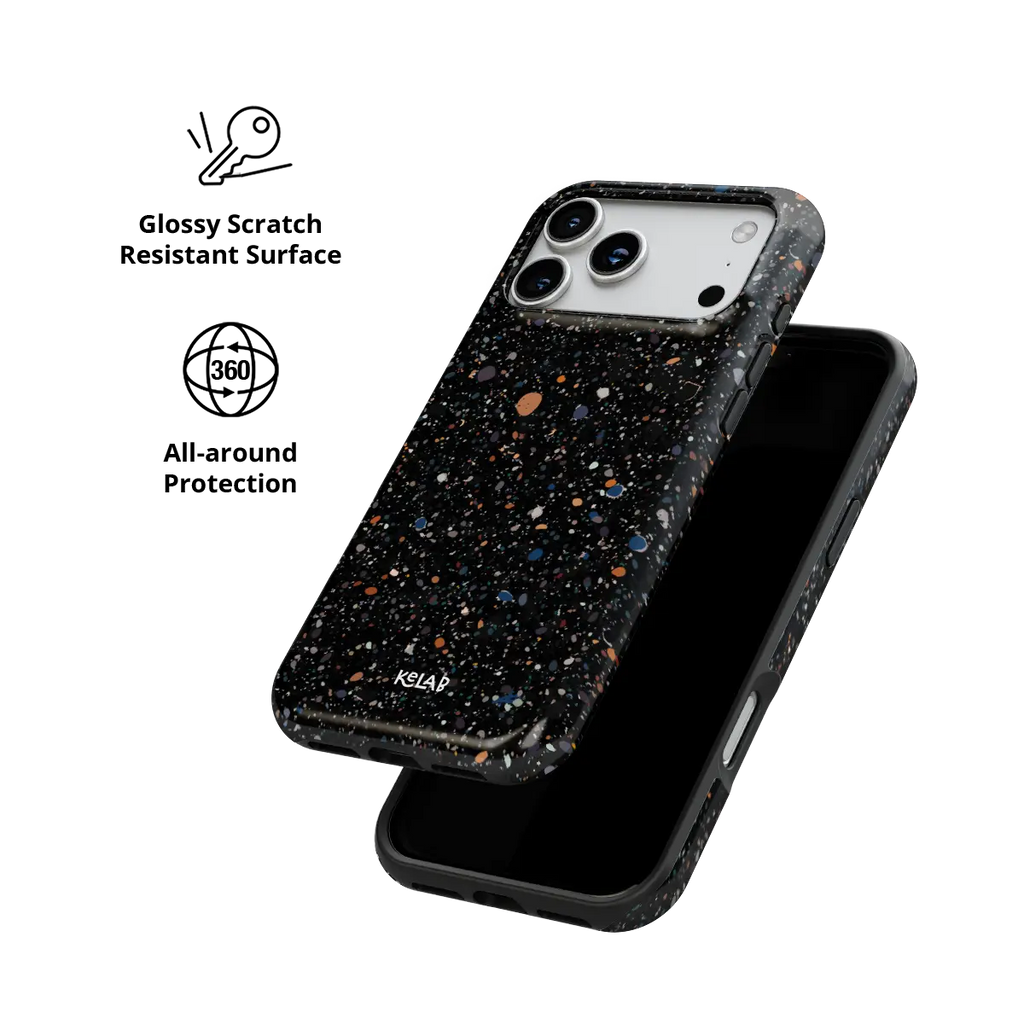 Obsidian Mist | Black Paint Splatter iPhone Case