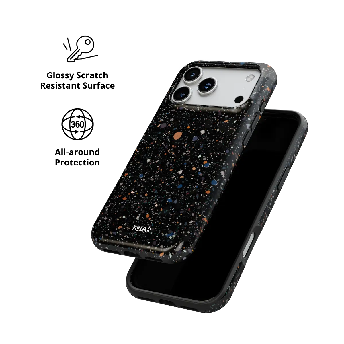 Obsidian Mist | Black Paint Splatter iPhone Case