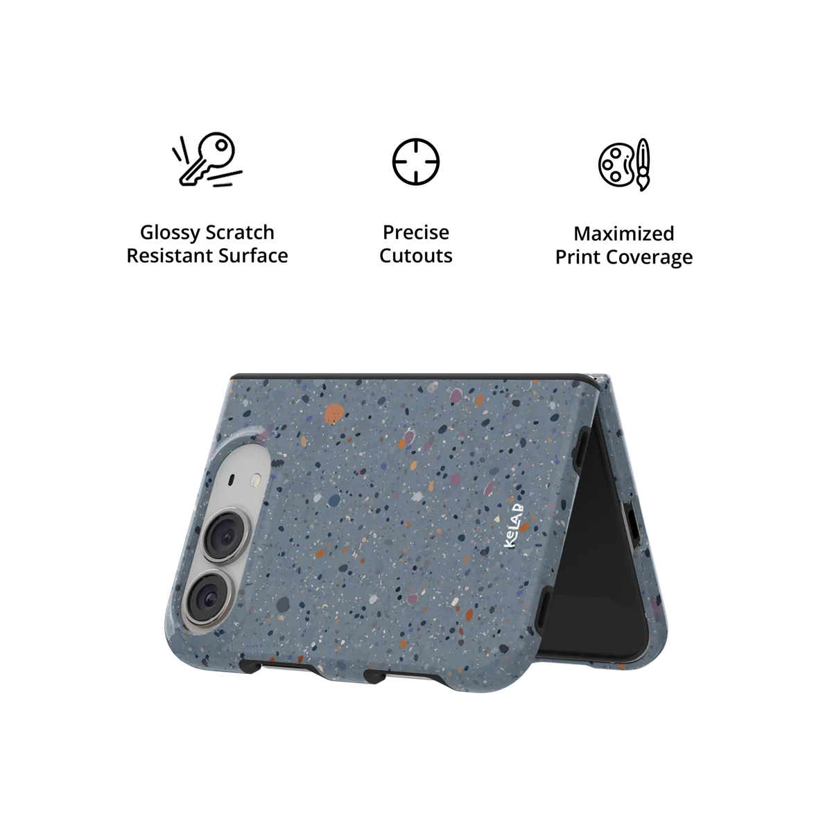 Seaside Drift | Blue Paint Splatter iPhone Case
