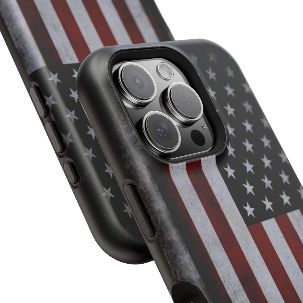American Flag Magnetic Impact-Resistant Phone Case — Distressed USA Design
