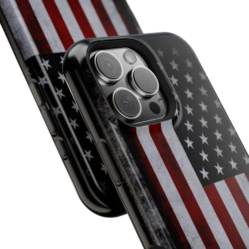 American Flag Magnetic Impact-Resistant Phone Case — Distressed USA Design