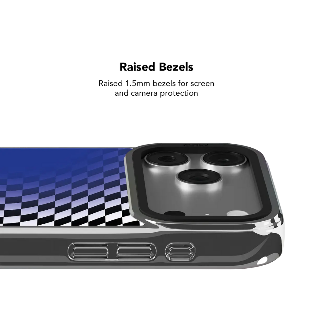 Blue Illusion | Blue Checkered Optical Illusion iPhone Case