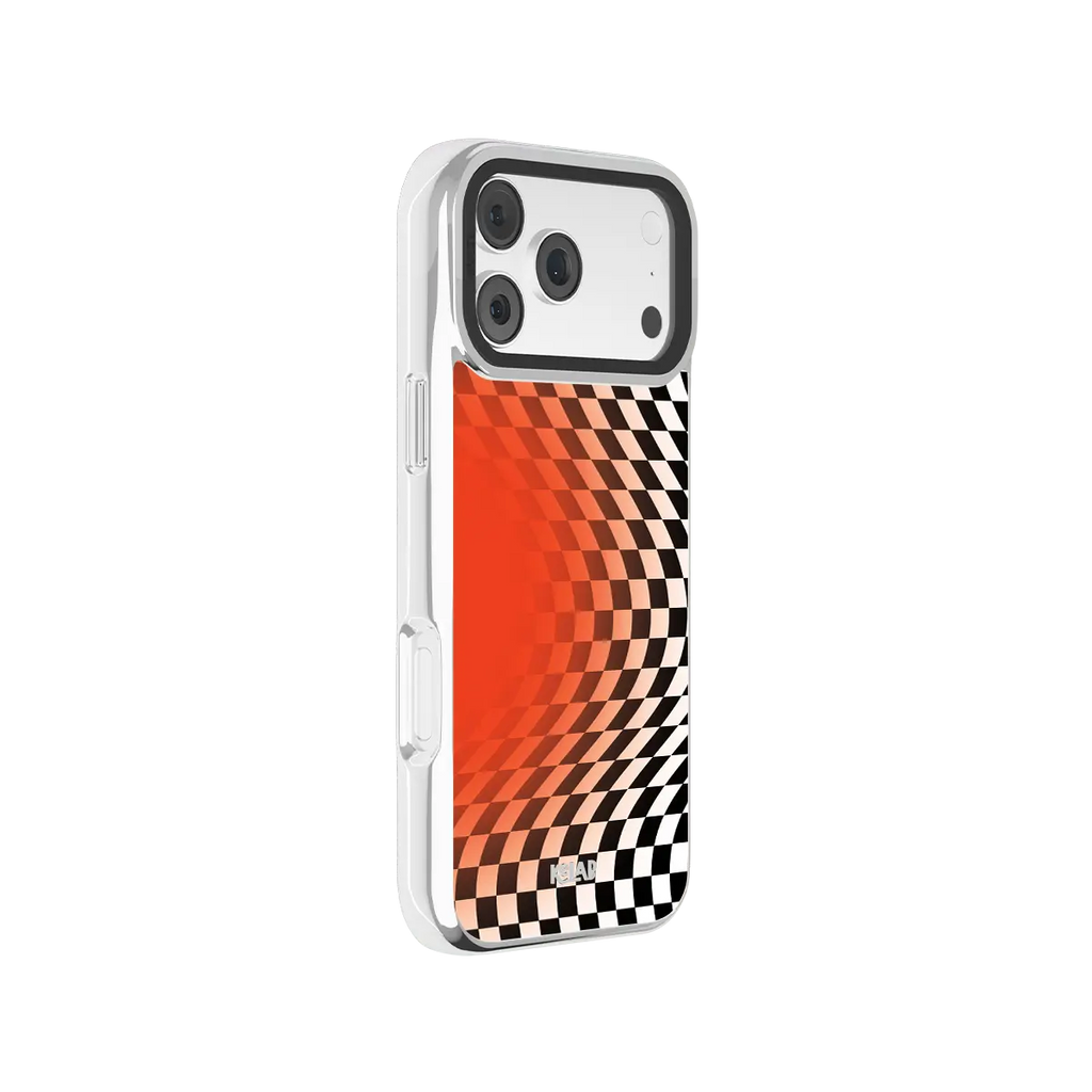 Sunflare | Orange Checkered Optical Illusion iPhone Case