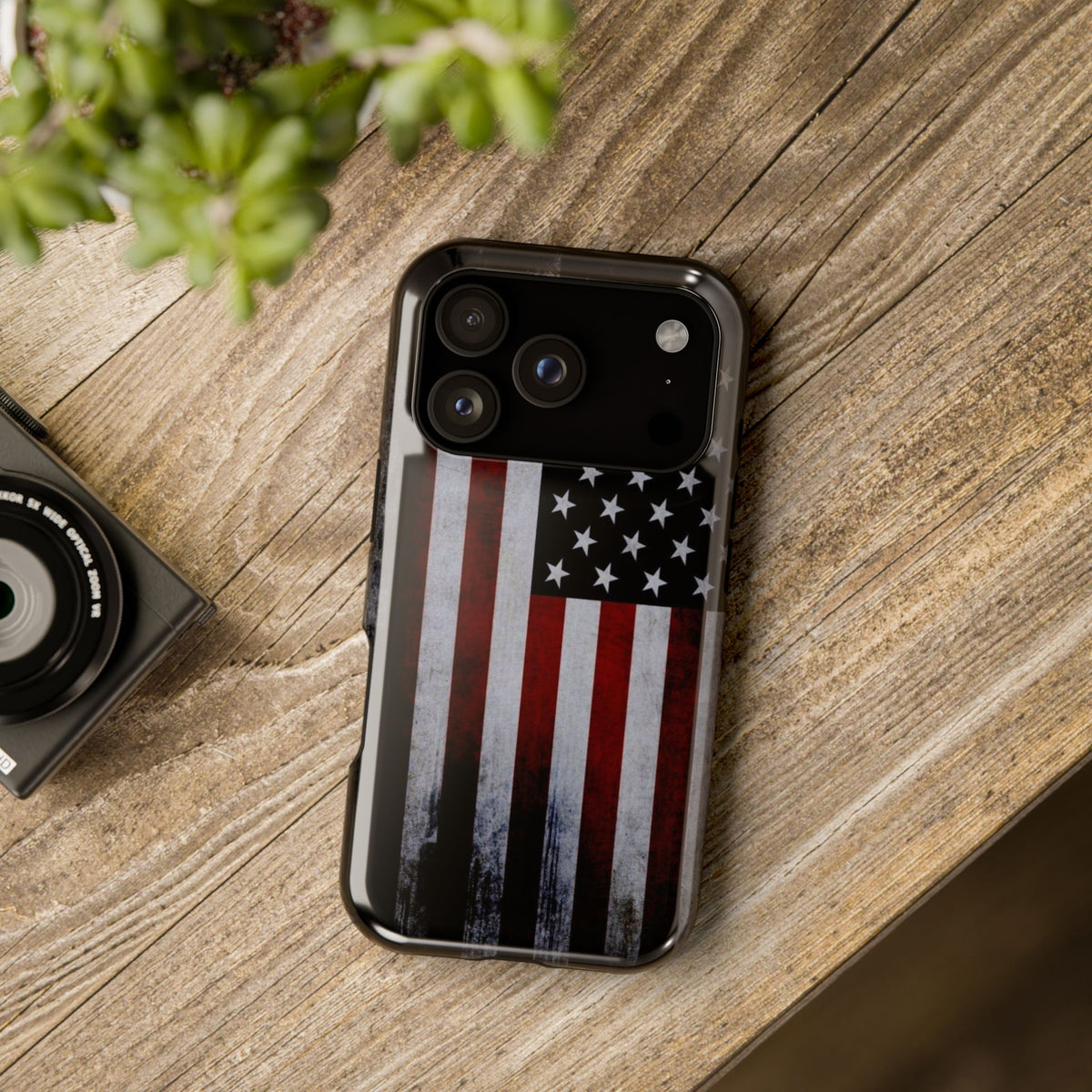 American Flag Magnetic Impact-Resistant Phone Case — Distressed USA Design