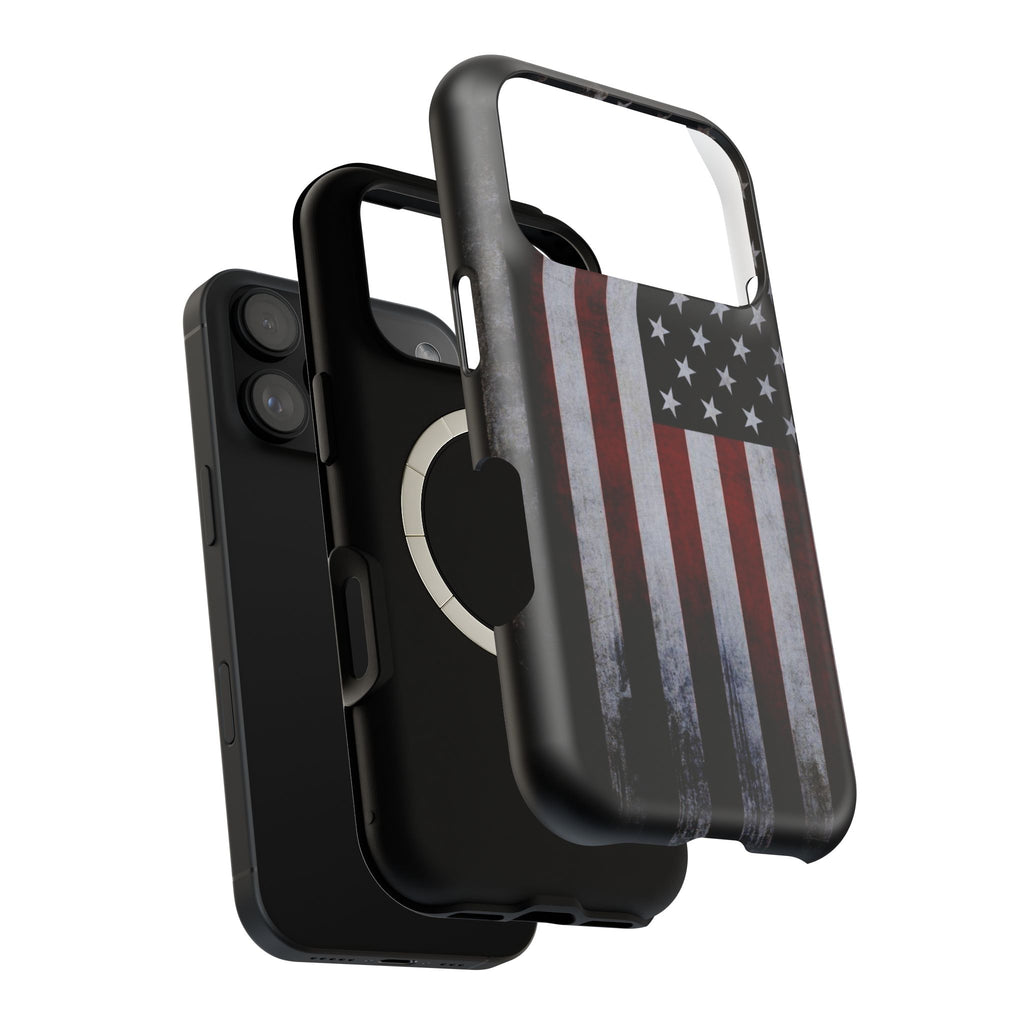 American Flag Magnetic Impact-Resistant Phone Case — Distressed USA Design