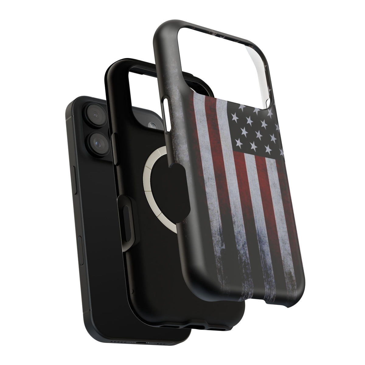 American Flag Magnetic Impact-Resistant Phone Case — Distressed USA Design
