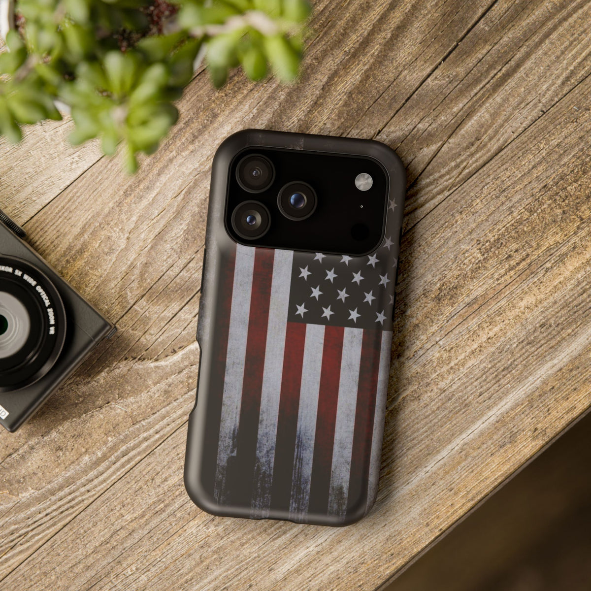 American Flag Magnetic Impact-Resistant Phone Case — Distressed USA Design