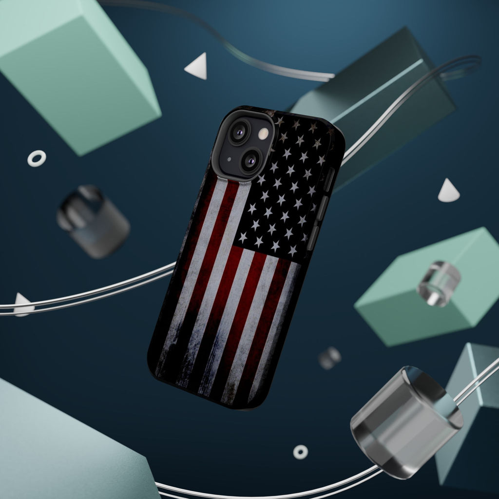 American Flag Magnetic Impact-Resistant Phone Case — Distressed USA Design
