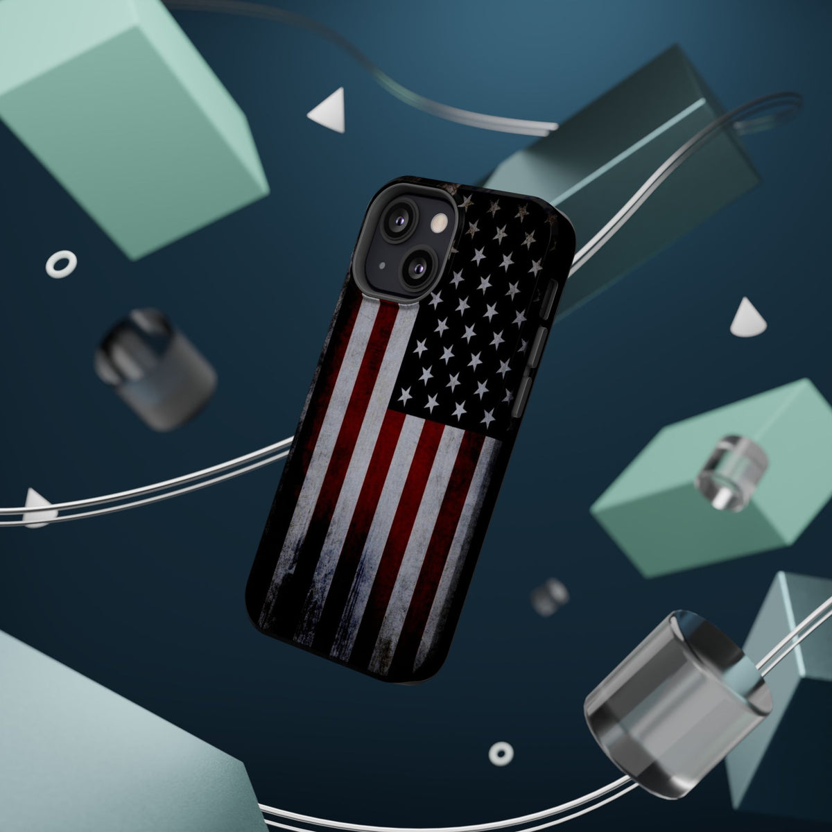 American Flag Magnetic Impact-Resistant Phone Case — Distressed USA Design