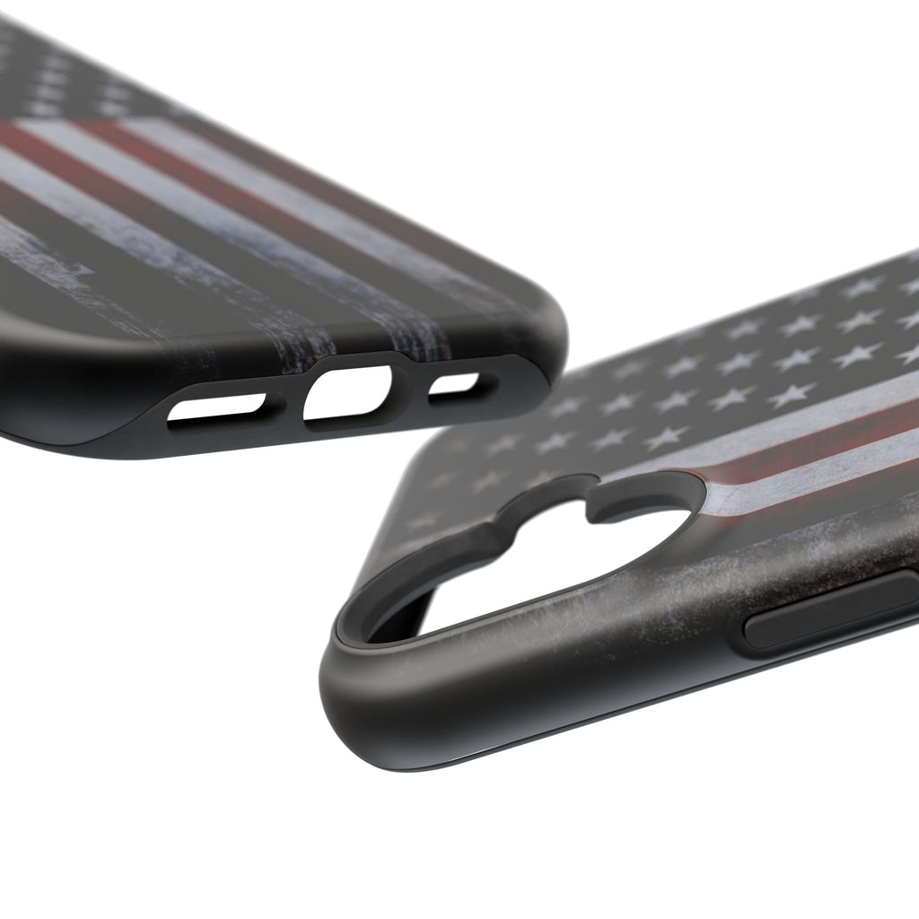 American Flag Magnetic Impact-Resistant Phone Case — Distressed USA Design