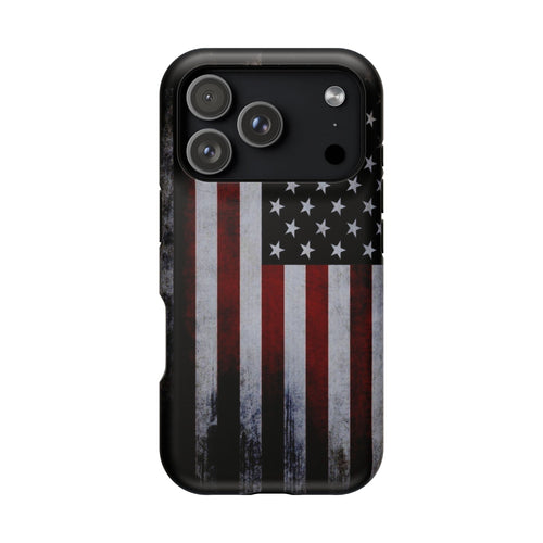 American Flag Magnetic Impact-Resistant Phone Case — Distressed USA Design