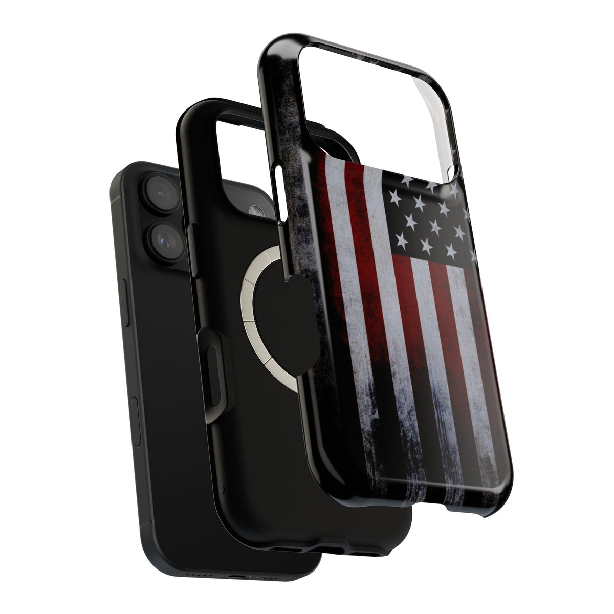 American Flag Magnetic Impact-Resistant Phone Case — Distressed USA Design