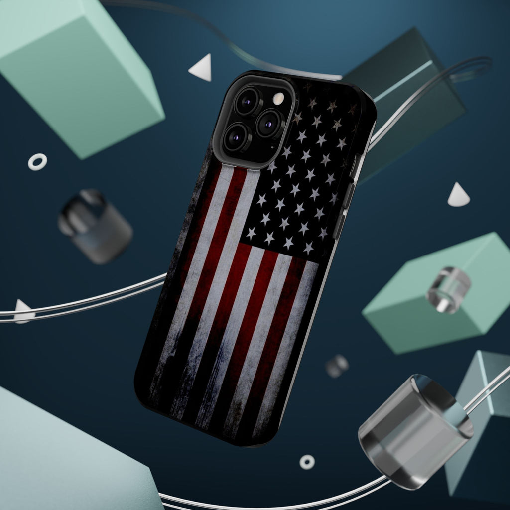 American Flag Magnetic Impact-Resistant Phone Case — Distressed USA Design