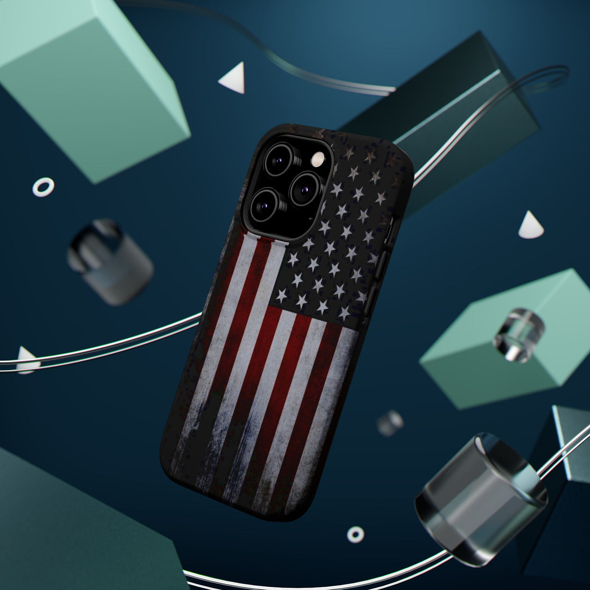 American Flag Magnetic Impact-Resistant Phone Case — Distressed USA Design