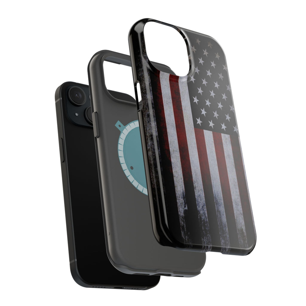 American Flag Magnetic Impact-Resistant Phone Case — Distressed USA Design