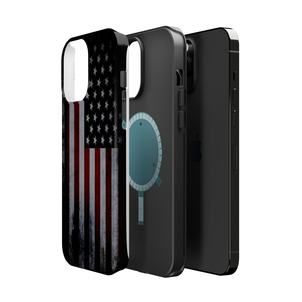 American Flag Magnetic Impact-Resistant Phone Case — Distressed USA Design