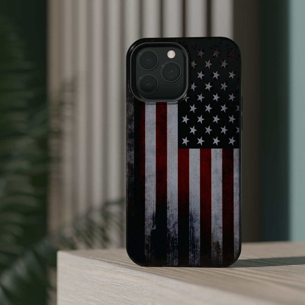 American Flag Magnetic Impact-Resistant Phone Case — Distressed USA Design
