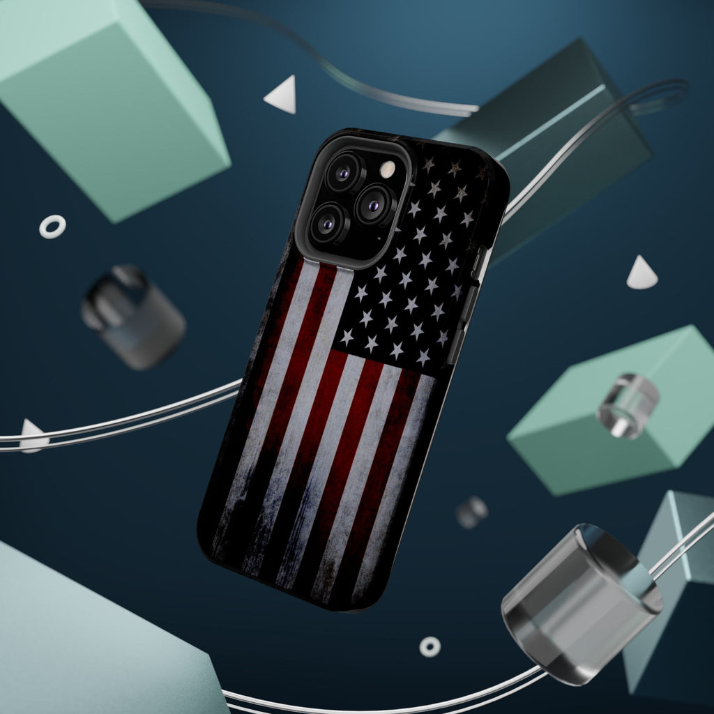 American Flag Magnetic Impact-Resistant Phone Case — Distressed USA Design