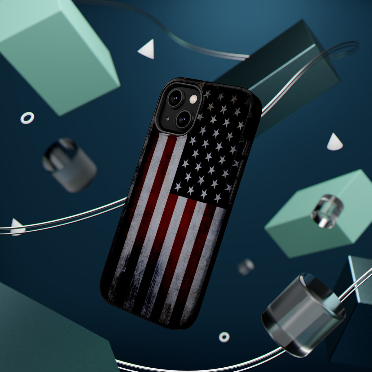 American Flag Magnetic Impact-Resistant Phone Case — Distressed USA Design