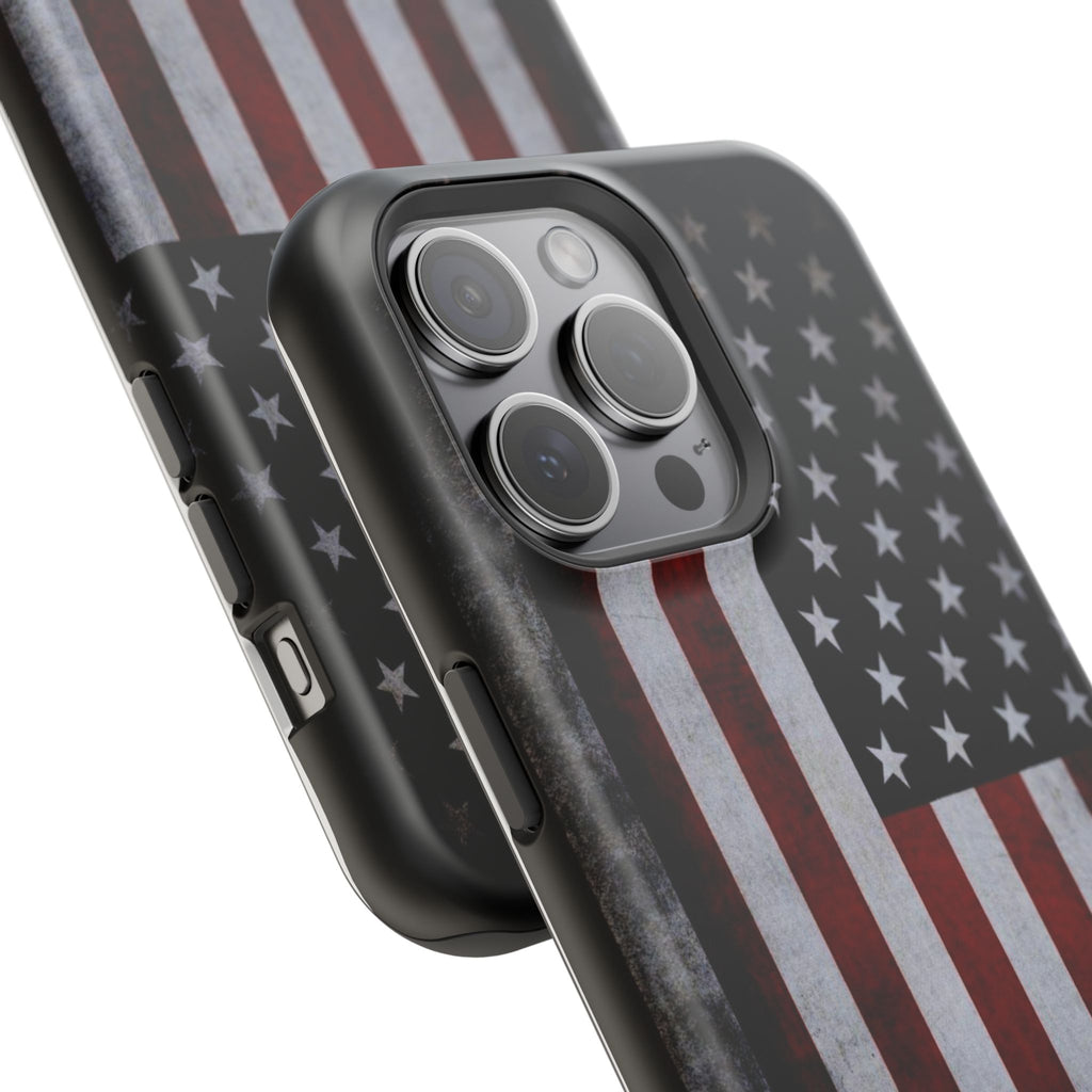 American Flag Magnetic Impact-Resistant Phone Case — Distressed USA Design