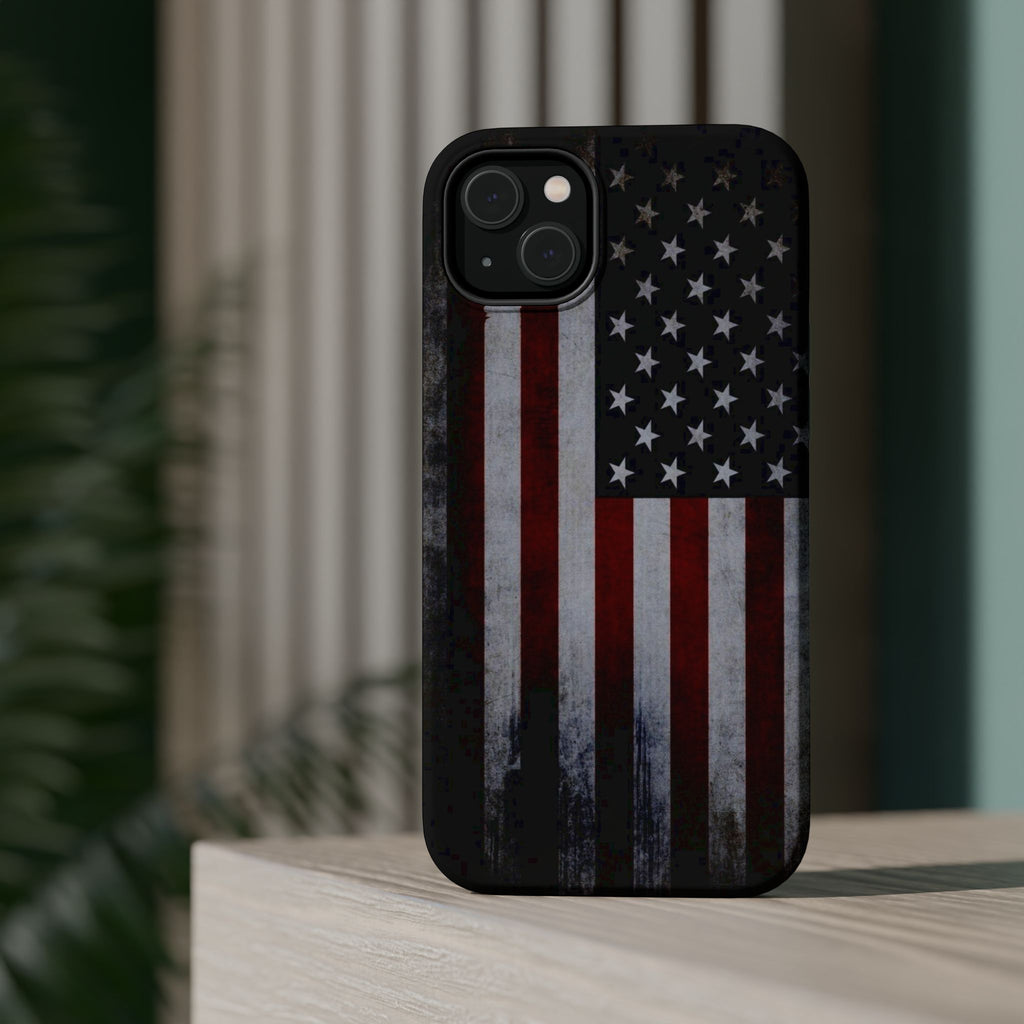 American Flag Magnetic Impact-Resistant Phone Case — Distressed USA Design