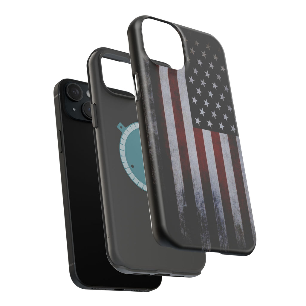 American Flag Magnetic Impact-Resistant Phone Case — Distressed USA Design
