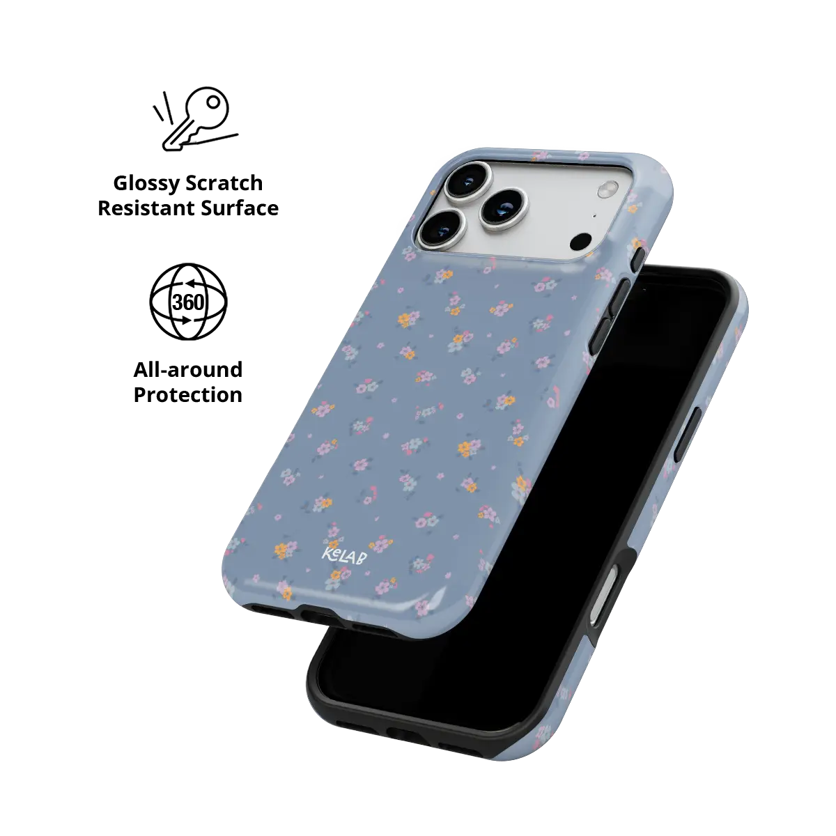 Tiny Meadow | Pastel Blue Floral iPhone Case