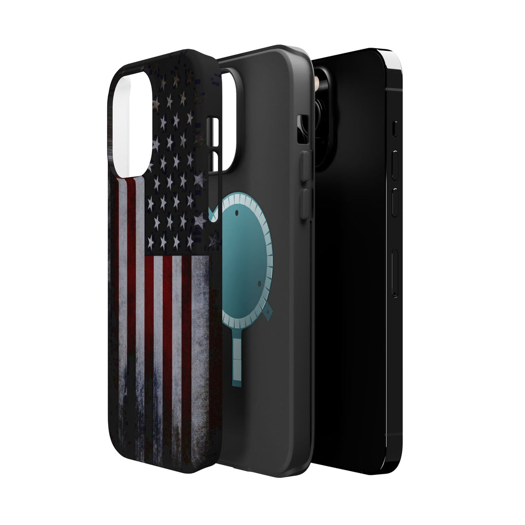 American Flag Magnetic Impact-Resistant Phone Case — Distressed USA Design