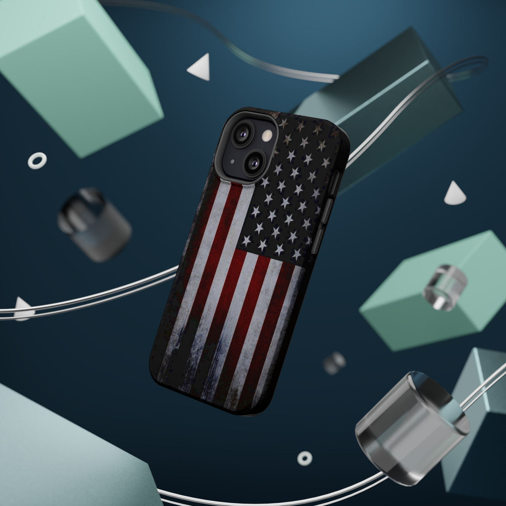 American Flag Magnetic Impact-Resistant Phone Case — Distressed USA Design