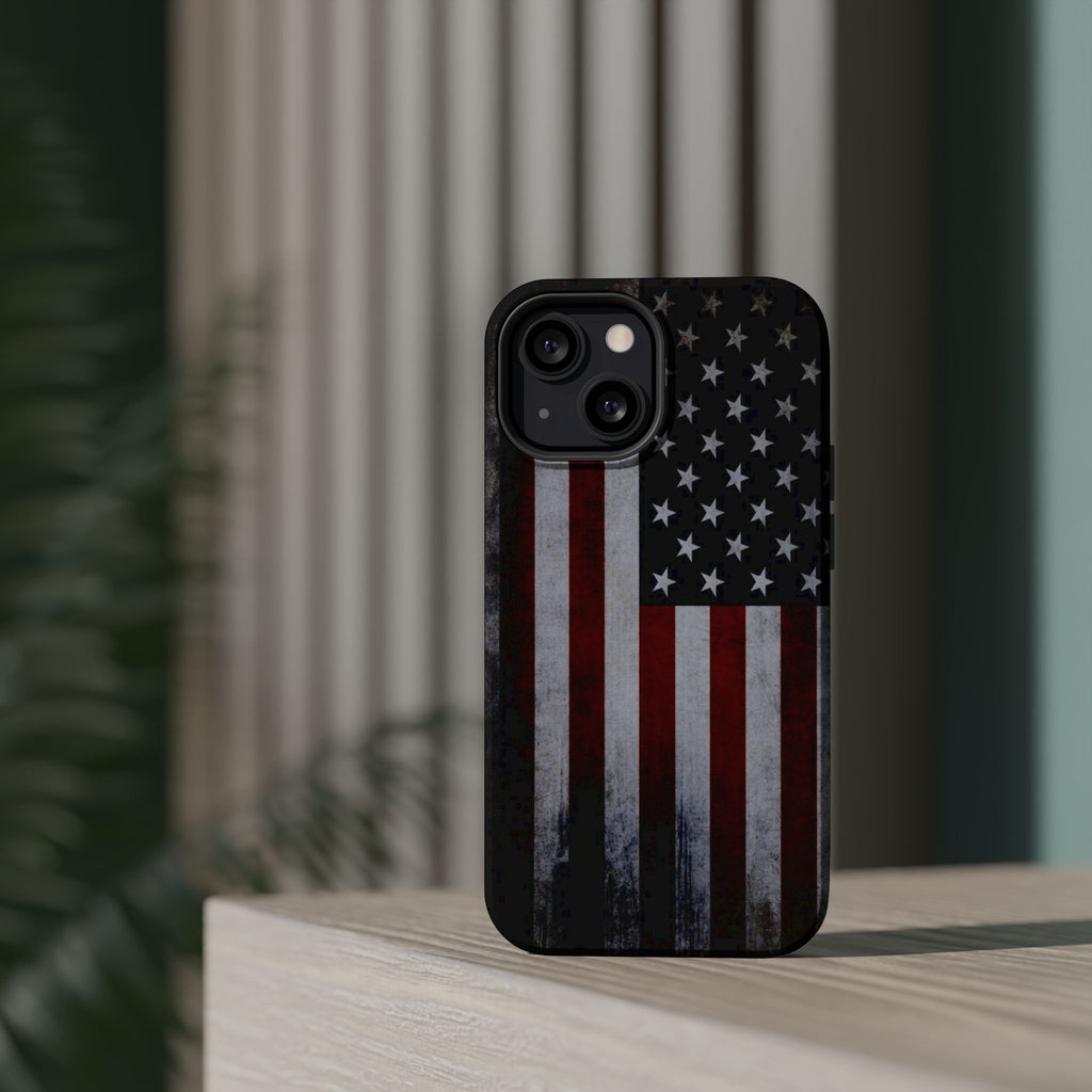 American Flag Magnetic Impact-Resistant Phone Case — Distressed USA Design