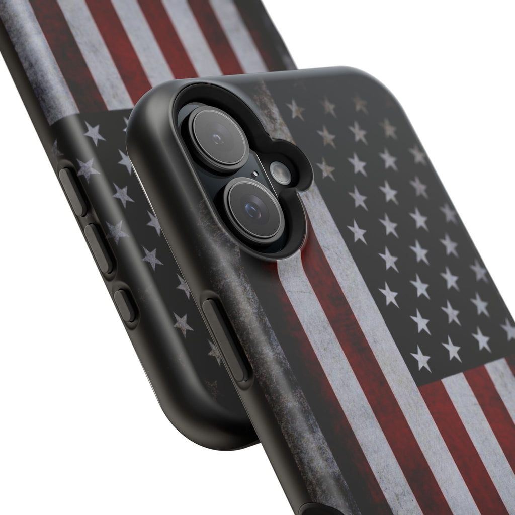 American Flag Magnetic Impact-Resistant Phone Case — Distressed USA Design