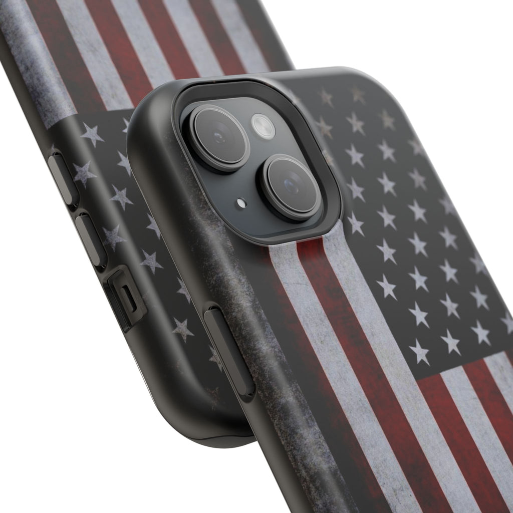 American Flag Magnetic Impact-Resistant Phone Case — Distressed USA Design