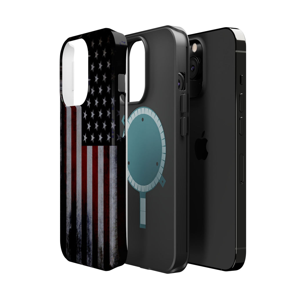 American Flag Magnetic Impact-Resistant Phone Case — Distressed USA Design