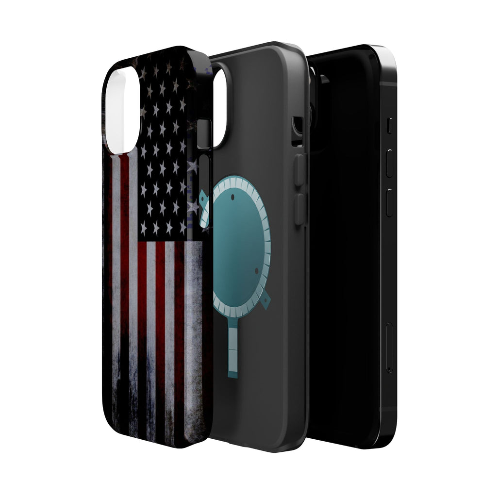 American Flag Magnetic Impact-Resistant Phone Case — Distressed USA Design