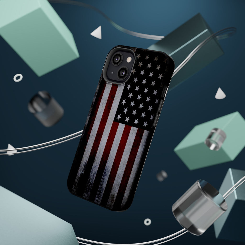 American Flag Magnetic Impact-Resistant Phone Case — Distressed USA Design
