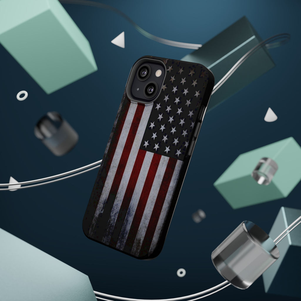 American Flag Magnetic Impact-Resistant Phone Case — Distressed USA Design