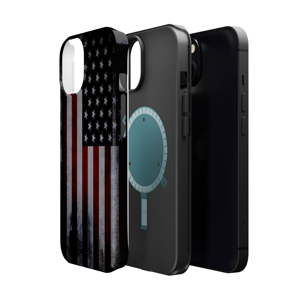 American Flag Magnetic Impact-Resistant Phone Case — Distressed USA Design