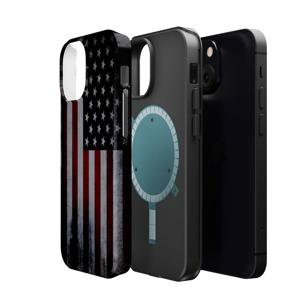 American Flag Magnetic Impact-Resistant Phone Case — Distressed USA Design