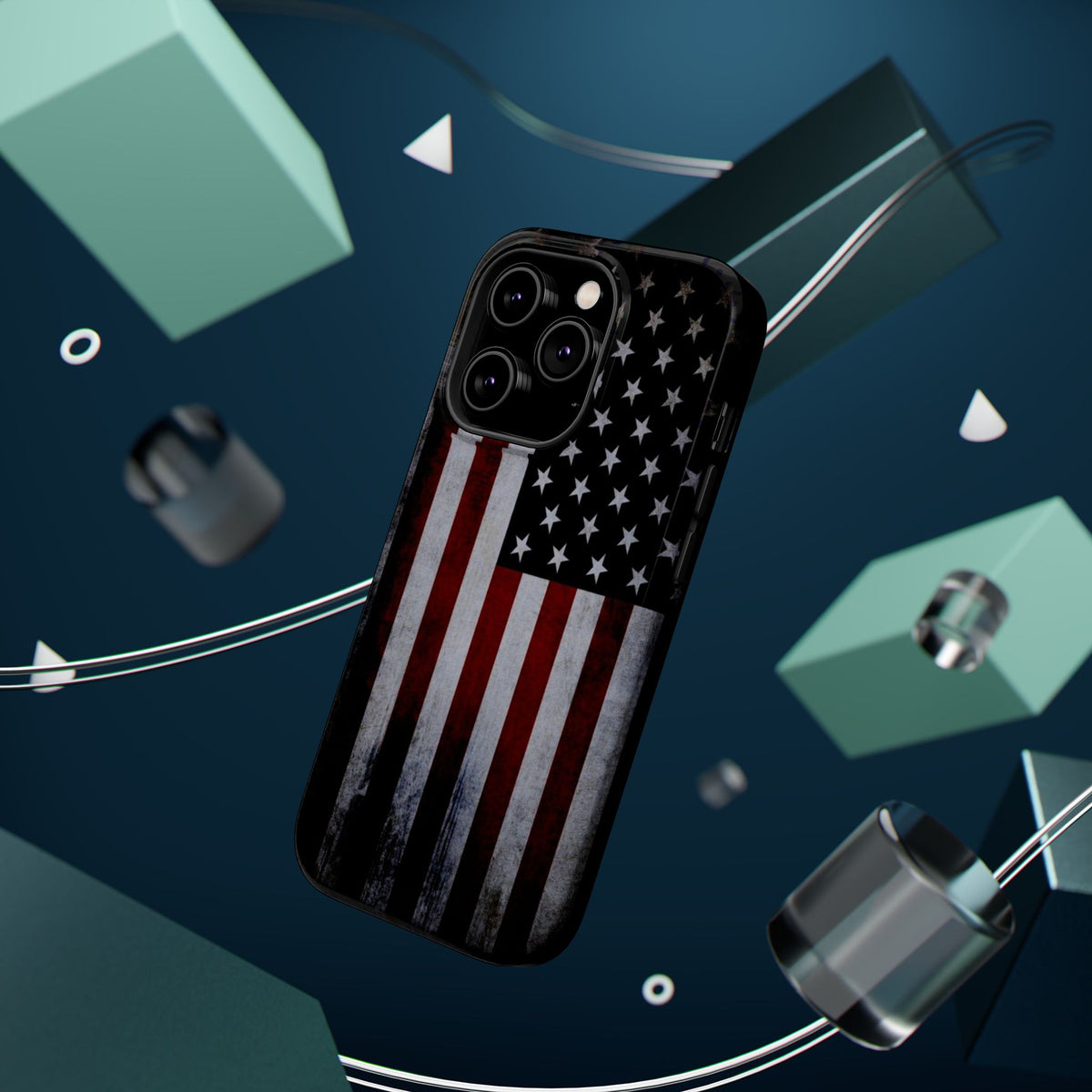American Flag Magnetic Impact-Resistant Phone Case — Distressed USA Design