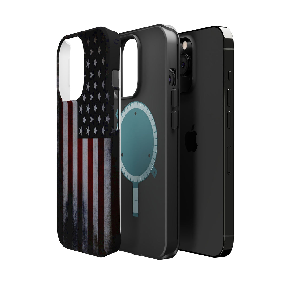 American Flag Magnetic Impact-Resistant Phone Case — Distressed USA Design