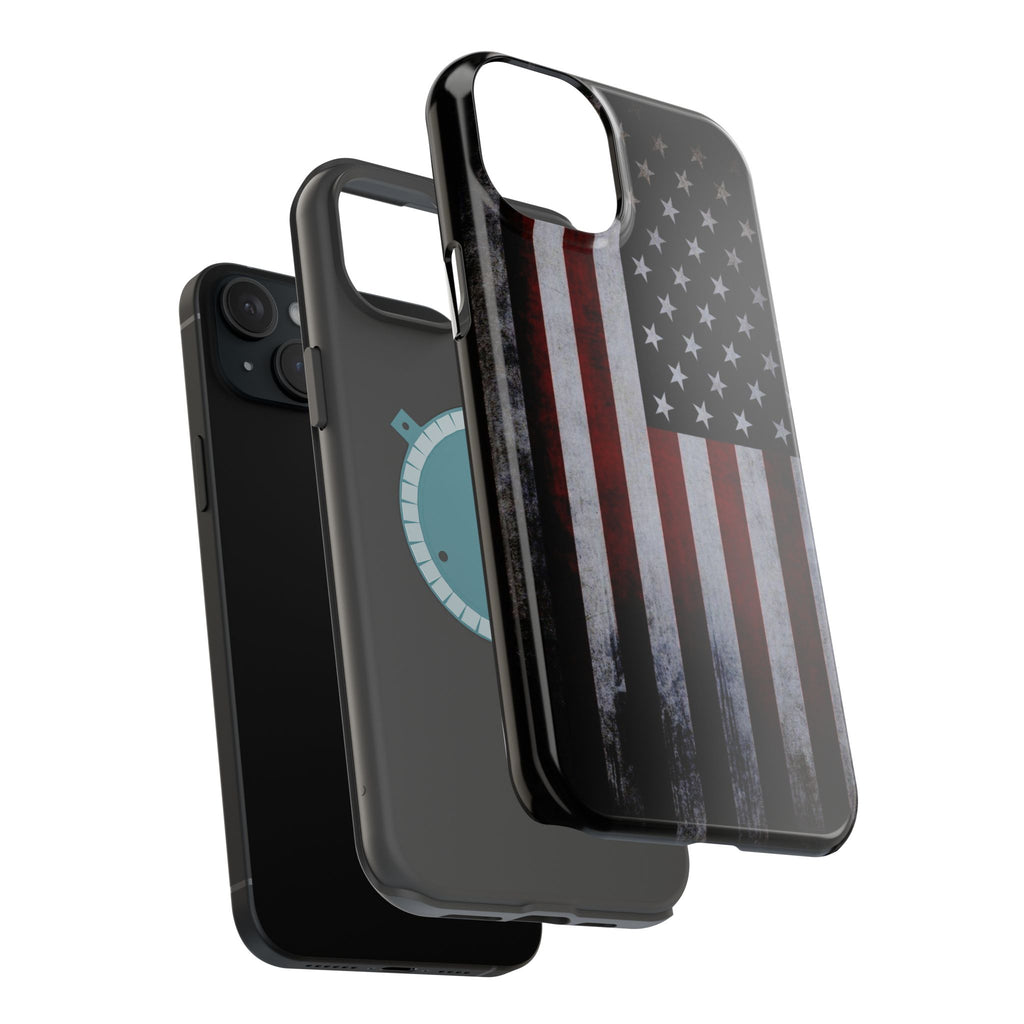 American Flag Magnetic Impact-Resistant Phone Case — Distressed USA Design