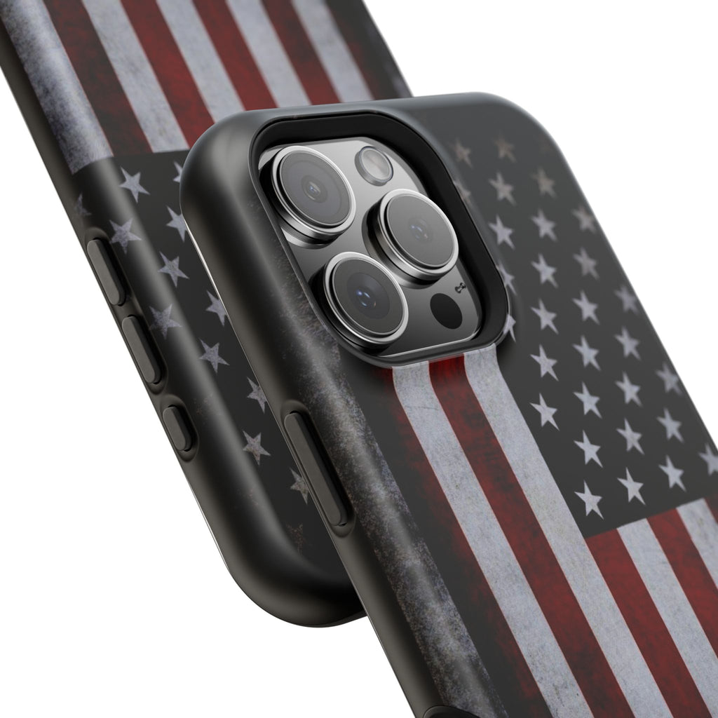American Flag Magnetic Impact-Resistant Phone Case — Distressed USA Design