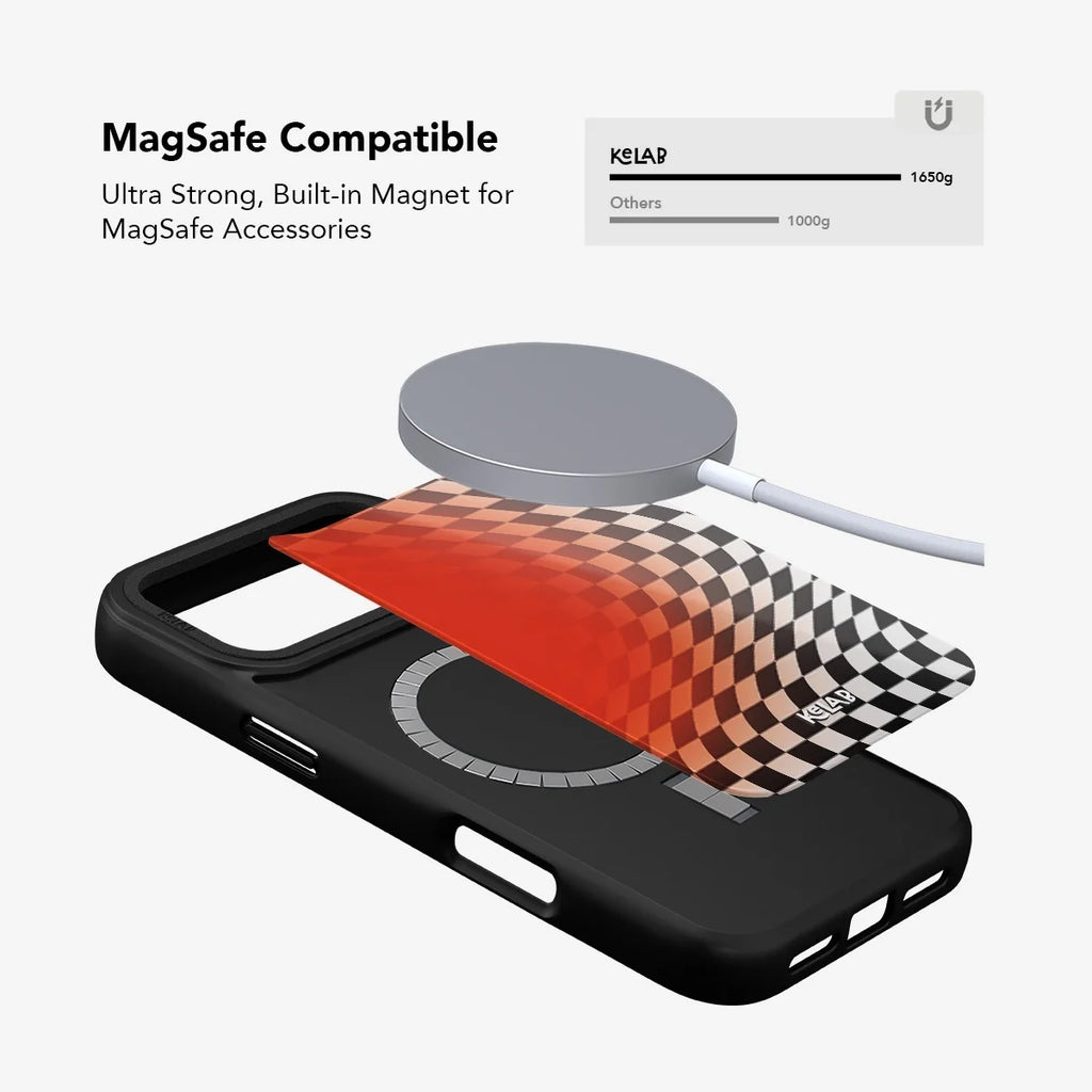 Sunflare | Orange Checkered Optical Illusion iPhone Case