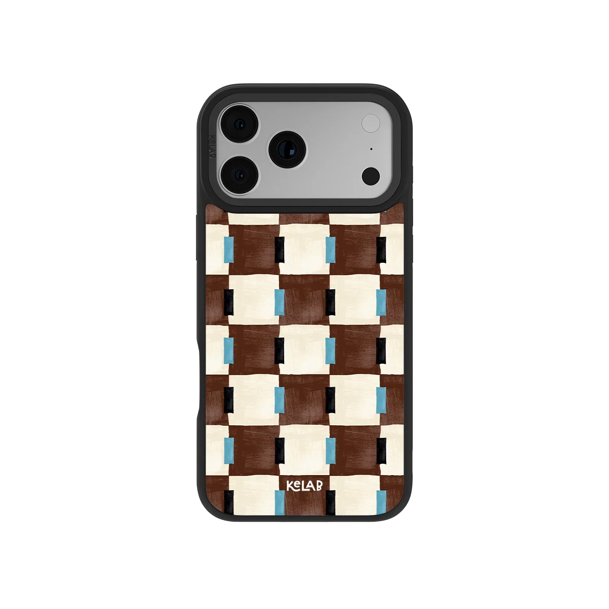 Cerulean Check | Blue & Brown Checkered iPhone Case