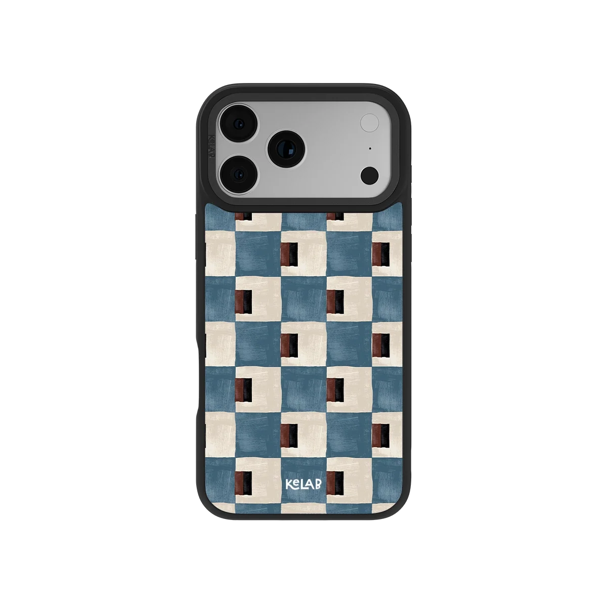Terra Teal | Teal & Brown Checkered iPhone Case