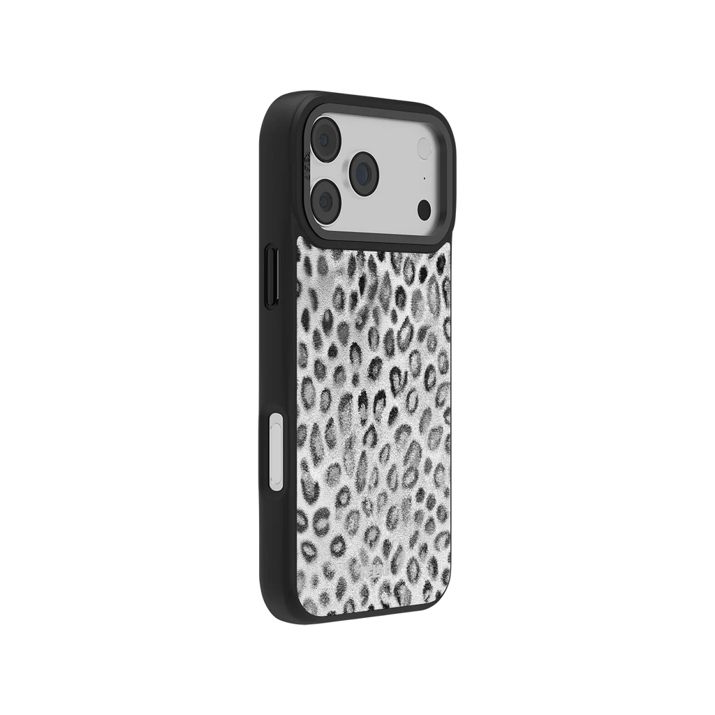 Platinum Predator | Black & White Cheetah Print iPhone Case