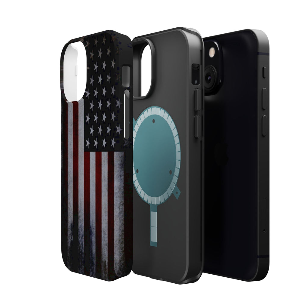 American Flag Magnetic Impact-Resistant Phone Case — Distressed USA Design