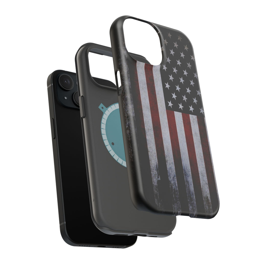 American Flag Magnetic Impact-Resistant Phone Case — Distressed USA Design