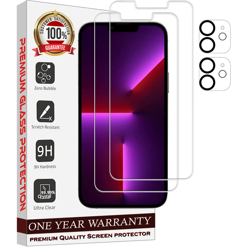 Entronix Clear Screen Protector & Camera Lens Protector Compatible with iPhone 12 Mini - 4-Piece Combo